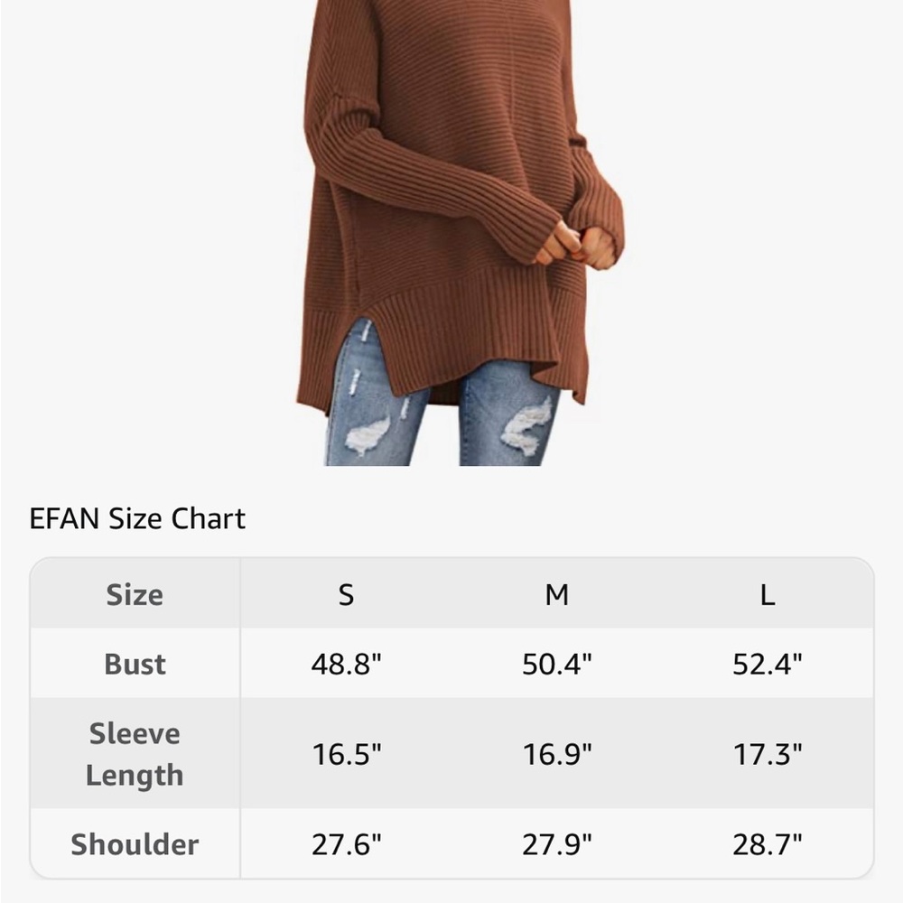 NWT Women's Turtleneck Oversized Sweater Fall Outfits SIZE SMALL COLOR BRICKRED